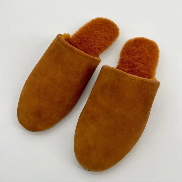 New TKEES Ines Shearling Slide On Mule Sandal Fur Size 7 Flat Loafers - Picture 5 of 14